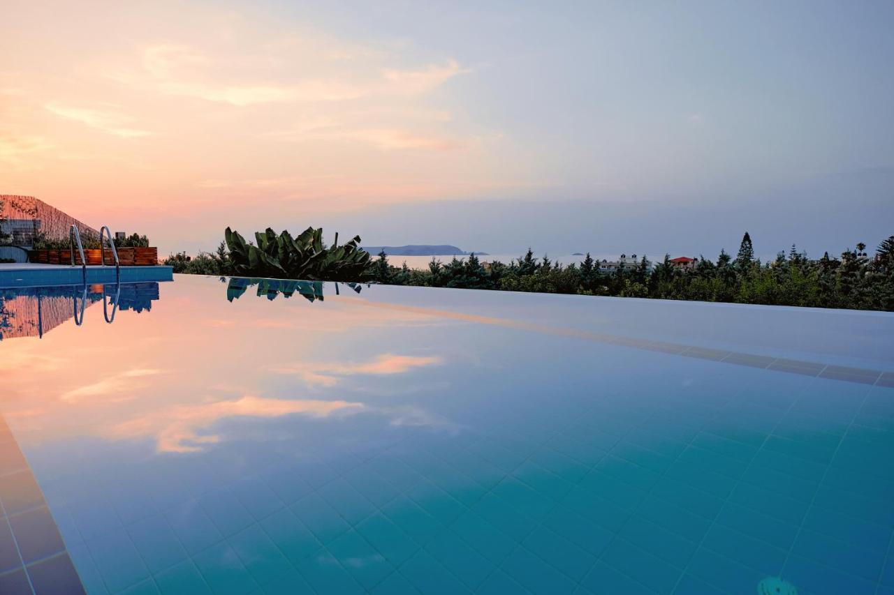 Four Seasons Private Villa - Seaview - Big Heated Pool - Gym - Sport Activities Gouves Exterior foto