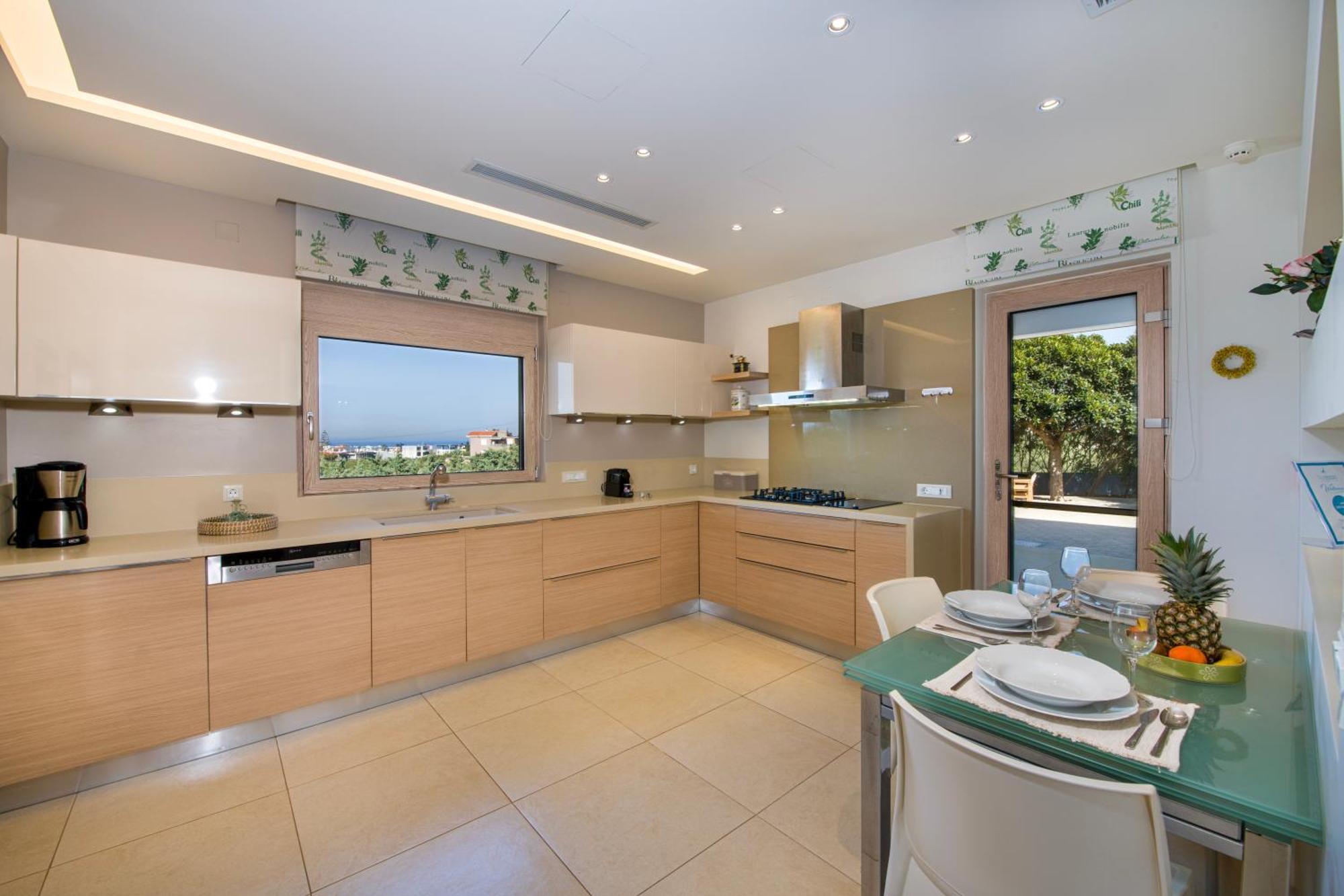 Four Seasons Private Villa - Seaview - Big Heated Pool - Gym - Sport Activities Gouves Exterior foto