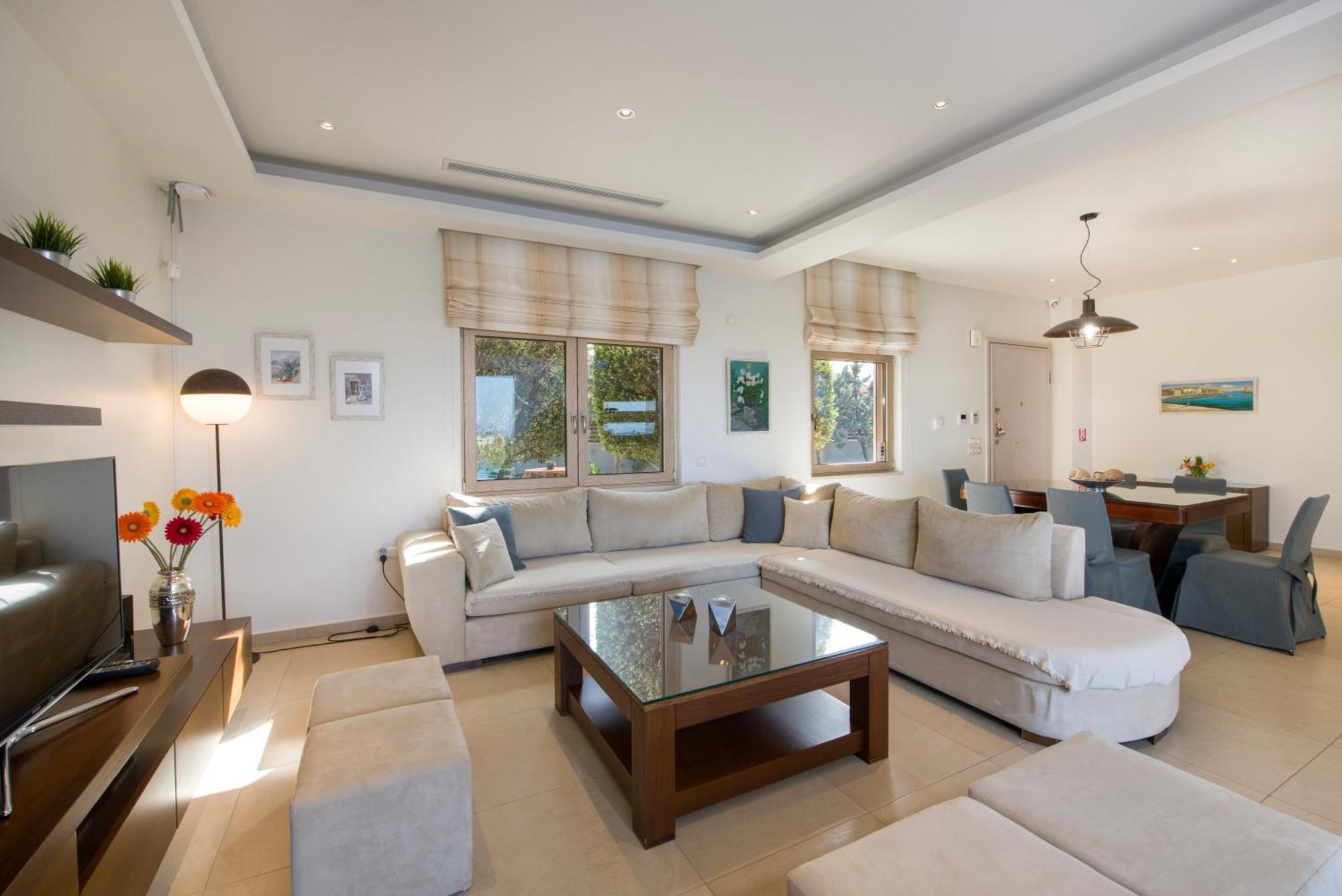 Four Seasons Private Villa - Seaview - Big Heated Pool - Gym - Sport Activities Gouves Exterior foto