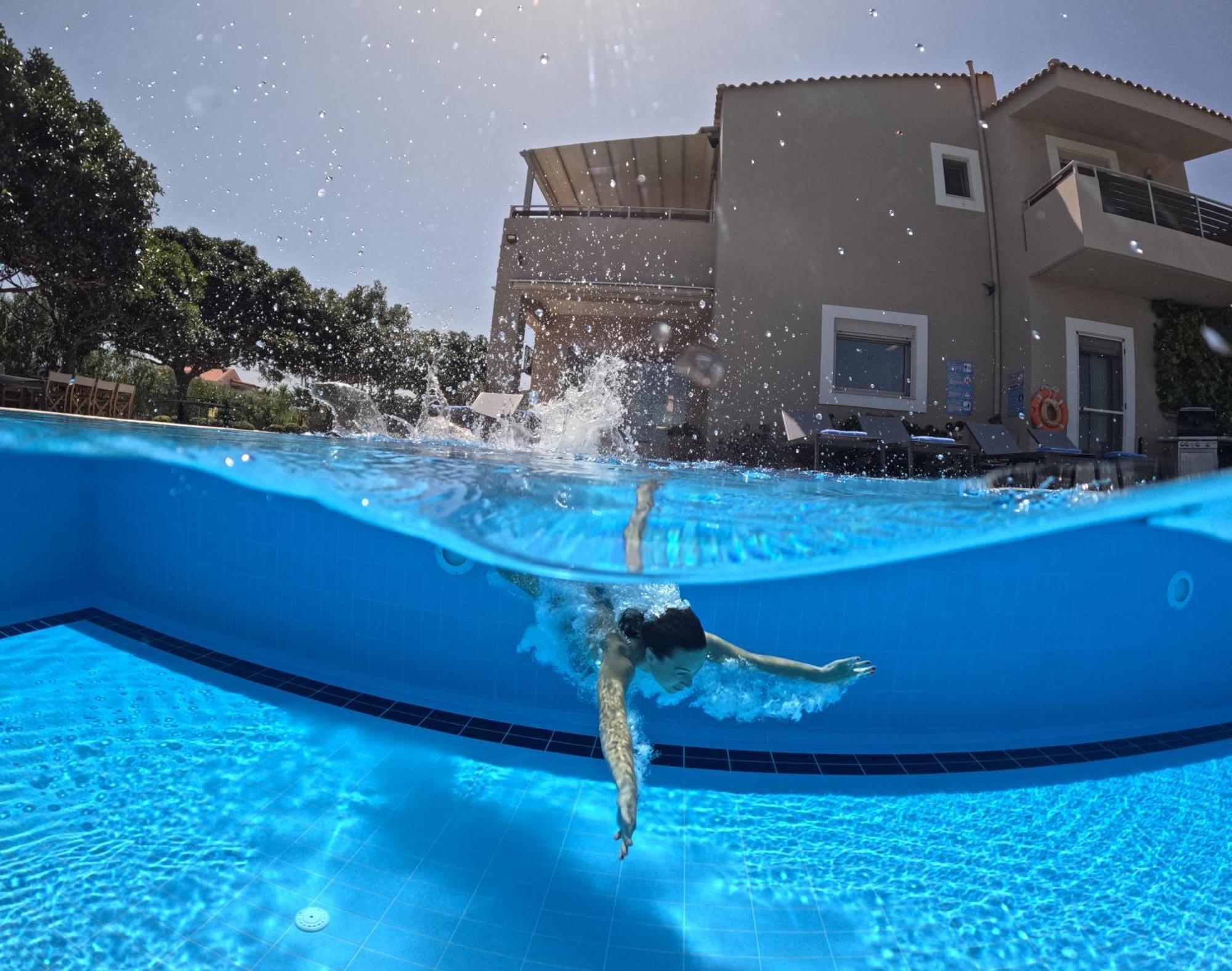 Four Seasons Private Villa - Seaview - Big Heated Pool - Gym - Sport Activities Gouves Exterior foto